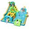 Palm Tree Inflatable Water Slide Bounce House for Kids Ages 3-12 with Climbing Wall Basketball Hoop Obstacle Tunnel and Water Cannons
